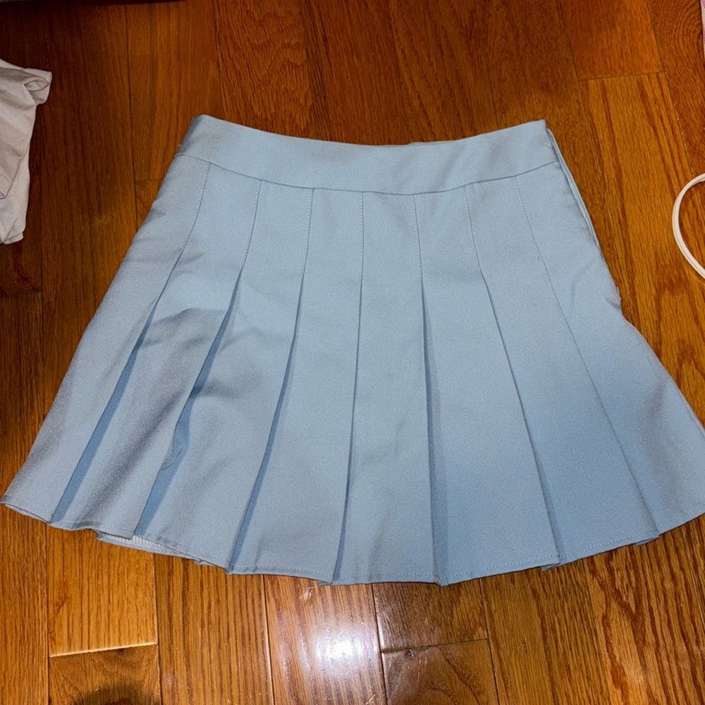 Powder Blue Pleated Mini Skirt - never worn